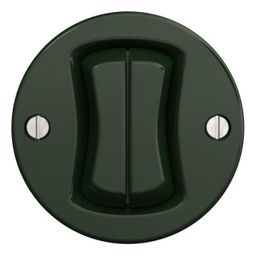 Kliklap - Retro dubbele drukknop schakelaar zonder frame groen