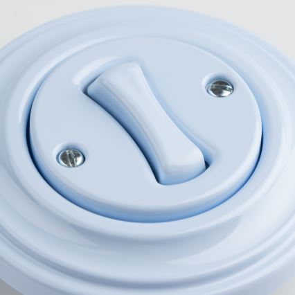 Kliklap - Retro eenpolige schakelaar met afdekraam nr. 1 blauw