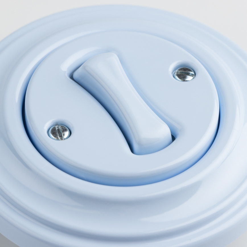 Kliklap - Retro eenpolige schakelaar met afdekraam nr. 1 blauw