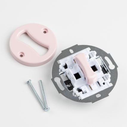 Kliklap - Retro eenpolige schakelaar zonder afdekraam nr. 1 oudroze