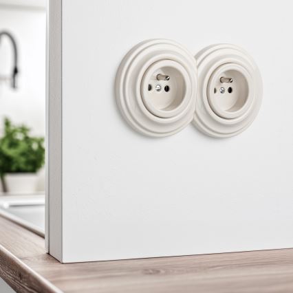 Kliklap - Retro-eindstuk, beige