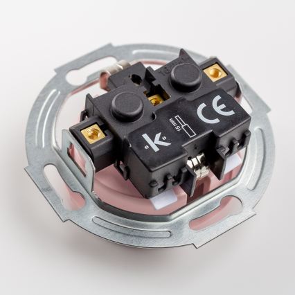 Kliklap - Retro eenpolige schakelaar nr. 1 en SCHUKO-stopcontact 230V met afdekraam oudroze