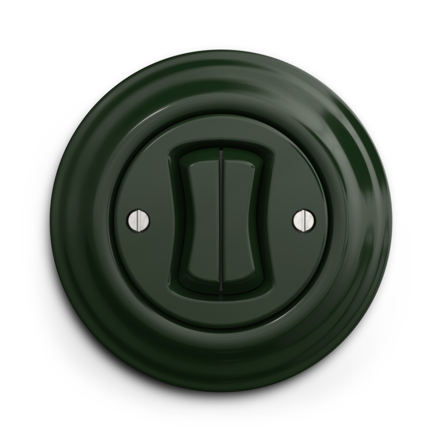 Kliklap - Retro groene dubbele drukknop met omlijsting