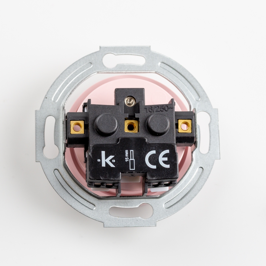 Kliklap - Retro huishoudelijk stopcontact zonder afdekraam 230 V oudroze