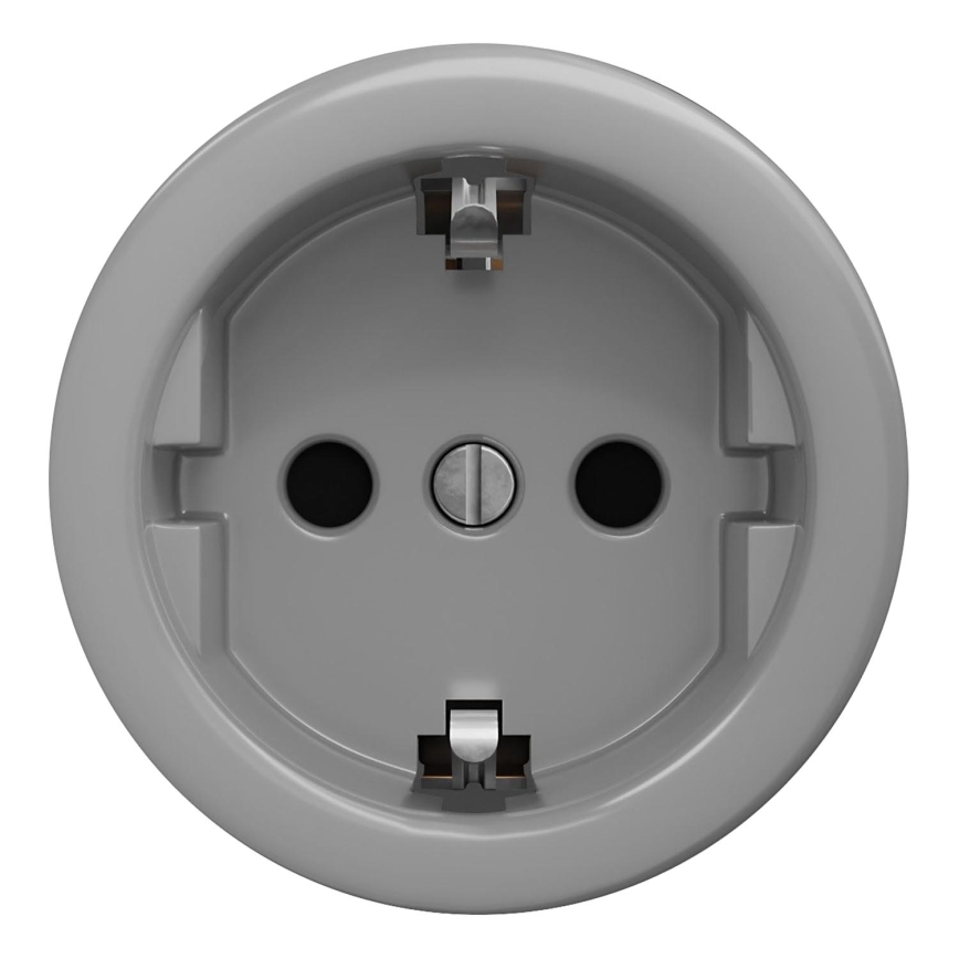 Kliklap - Retro huishoudelijk stopcontact zonder afdekraam SCHUKO 230V/16A grijs