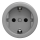 Kliklap - Retro huishoudelijk stopcontact zonder afdekraam SCHUKO 230V/16A grijs