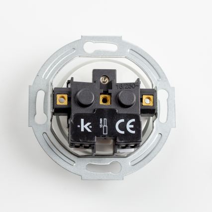 Kliklap - Retro keramische wandcontactdoos voor huishoudelijk gebruik met afdekraam, 230 V, wit