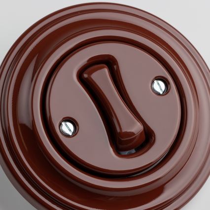 Kliklap - Retro-knop met omlijsting, bruin