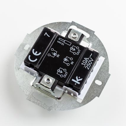 Kliklap - Retro kruisschakelaar met sierlijst nr. 7, bruin