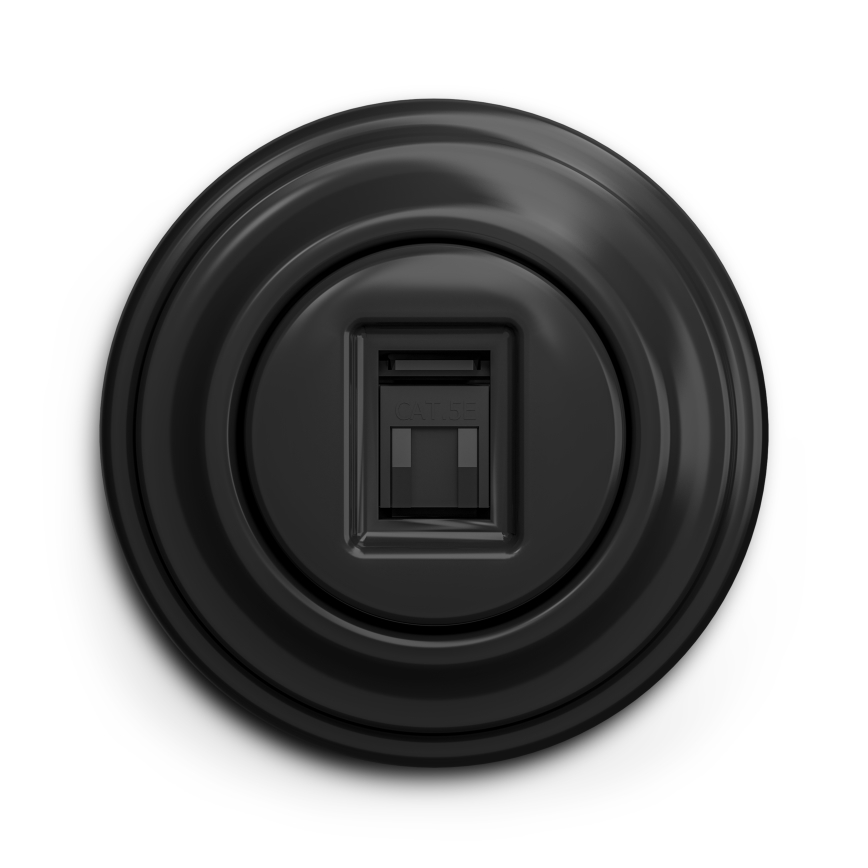 Kliklap - Retro netwerkaansluiting met zwart frame