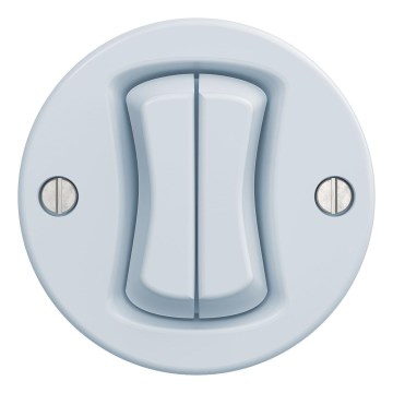 Kliklap - Retro randloze dubbele drukknop, blauw