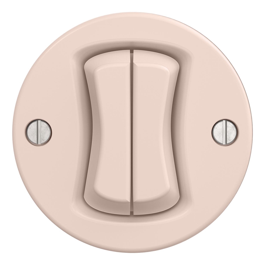 Kliklap - Retro randloze dubbele schakelaar, oudroze