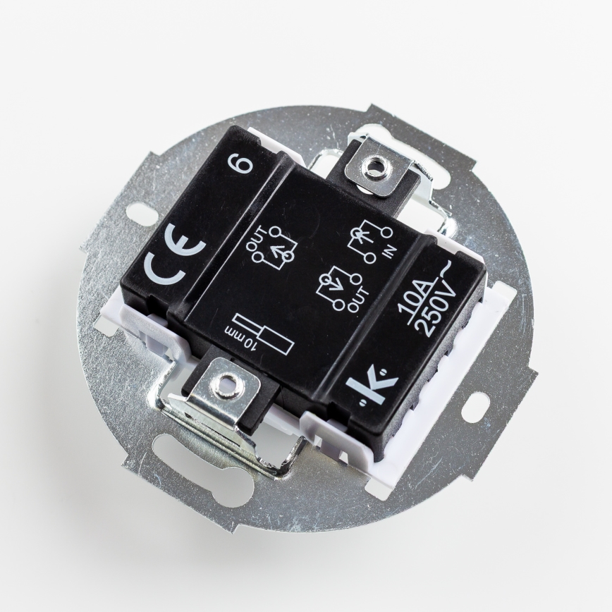 Kliklap - Retro-schakelaar voor trappenhuis met afdekraam nr. 6, zwart