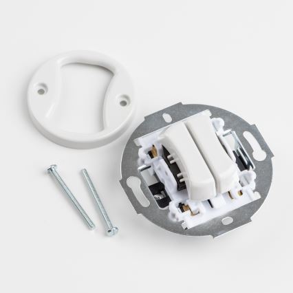 Kliklap - Retro seriële schakelaar zonder afdekraam nr. 5 keramisch wit