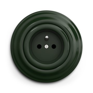 Kliklap - Retro stopcontact met frame 230V, groen