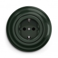 Kliklap - Retro stopcontact met lijst (SCHUKO) 230 V/16 A, groen