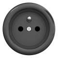 Kliklap - Retro stopcontact zonder afdekraam, 230 V, antraciet