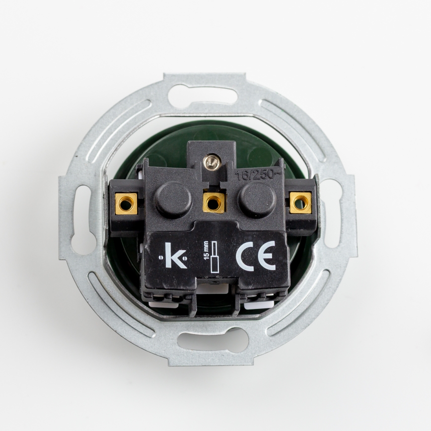 Kliklap - Retro stopcontact zonder afdekraam 230V groen