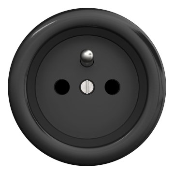 Kliklap - Retro stopcontact zonder afdekraam 230V zwart