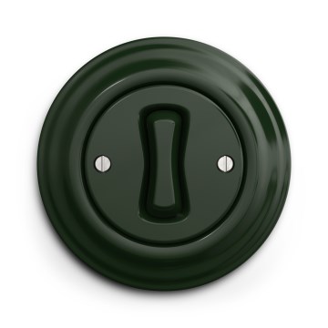 Kliklap - Retro trappenhuisschakelaar met afdekraam nr. 6, groen