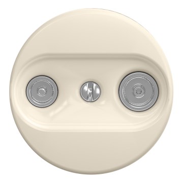 Kliklap - Retro TV- en radio-eindcontactdoos (zonder afdekraam) beige