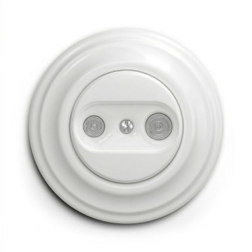 Kliklap - Retro TV/FM einddoos met afdekraam, sneeuwwit