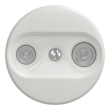 Kliklap - Retro TV/R eindaansluiting (eind), zonder afdekraam, keramisch wit