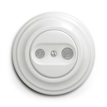 Kliklap - Retro TV-/radioaansluiting (doorlopend) met afdekraam in sneeuwwit