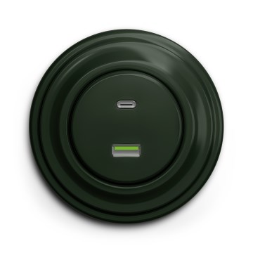 Kliklap - Retro USB-aansluiting A+C met afdekraam, groen