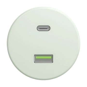 Kliklap - Retro USB-stopcontact A+C frameloos mintgroen