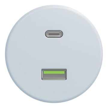 Kliklap - Retro USB stopcontact A+C zonder frame blauw