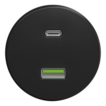 Kliklap - Retro USB stopcontact A+C zonder frame zwart