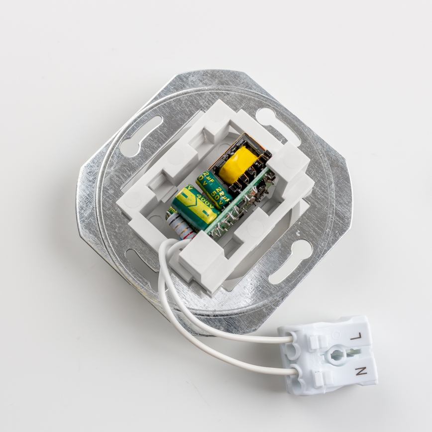 Kliklap - Retro USB-wandcontactdoos A+C met afdekraam, sneeuwwit