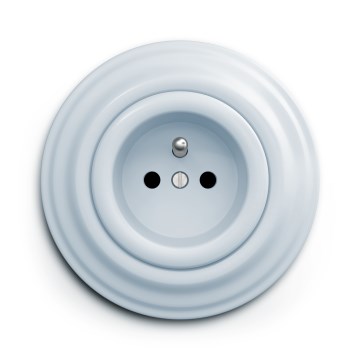 Kliklap - Retro wandcontactdoos met afdekraam, 230 V, blauw