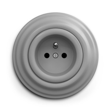 Kliklap - Retro wandcontactdoos met afdekraam 230 V, grijs