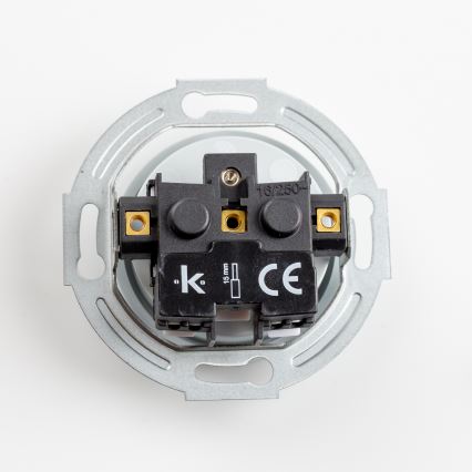 Kliklap - Retro wandcontactdoos met afdekraam 230 V, grijs