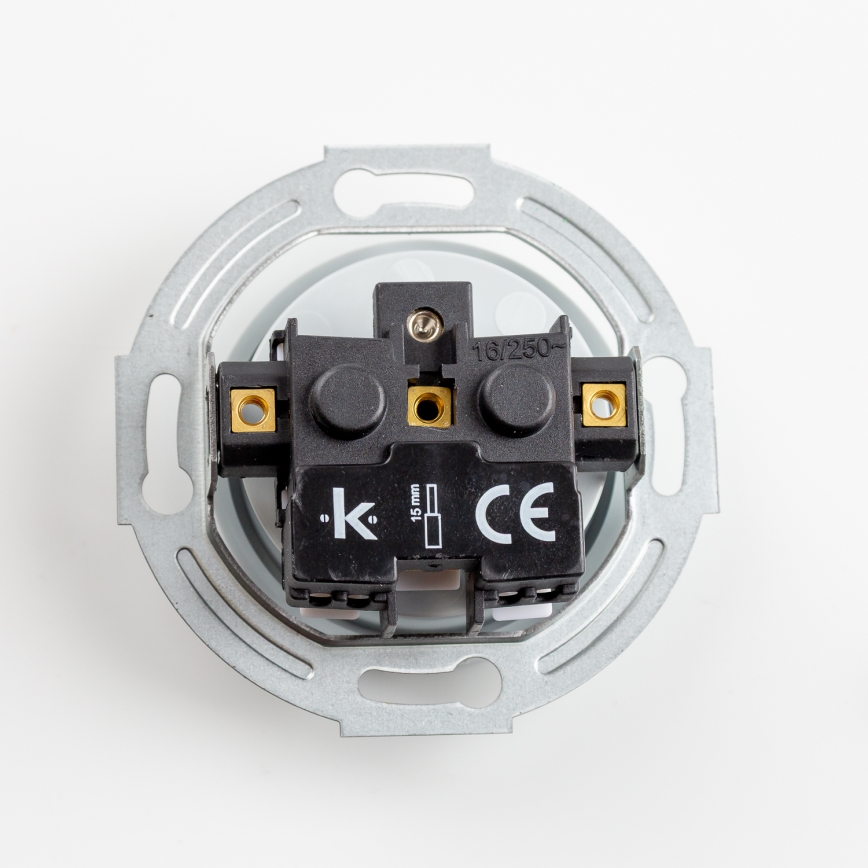 Kliklap - Retro wandcontactdoos met afdekraam 230 V, grijs