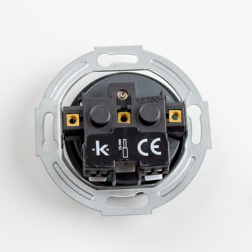 Kliklap - Retro wandcontactdoos met afdekraam 230V antraciet