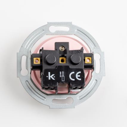 Kliklap - Retro wandcontactdoos met afdekraam 230V oudroze