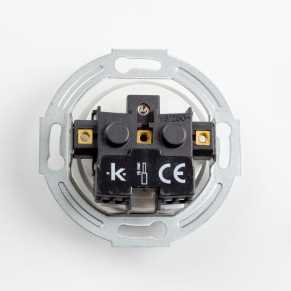 Kliklap - Retro wandcontactdoos met afdekraam 230V sneeuwwit