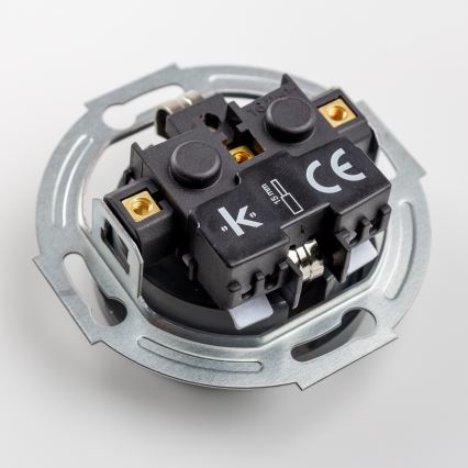 Kliklap - Retro wandcontactdoos met afdekraam SCHUKO 230V/16A antraciet
