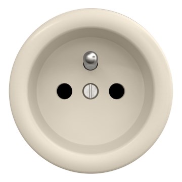 Kliklap - Retro wandcontactdoos voor thuis, zonder afdekraam, 230V, beige