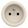 Kliklap - Retro wandcontactdoos voor thuis, zonder afdekraam, 230V, beige