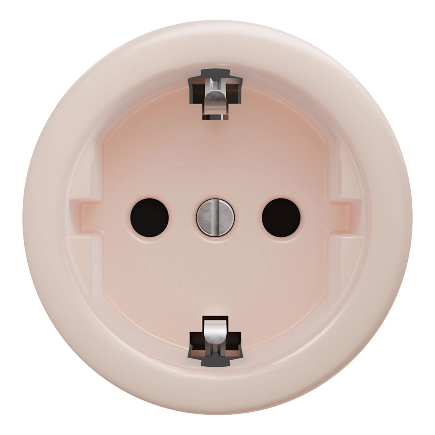Kliklap - Retro wandcontactdoos voor thuis, zonder afdekraam, SCHUKO 230V/16A, oudroze