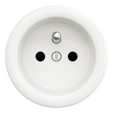 Kliklap - Retro wandcontactdoos zonder afdekraam 230V sneeuwwit