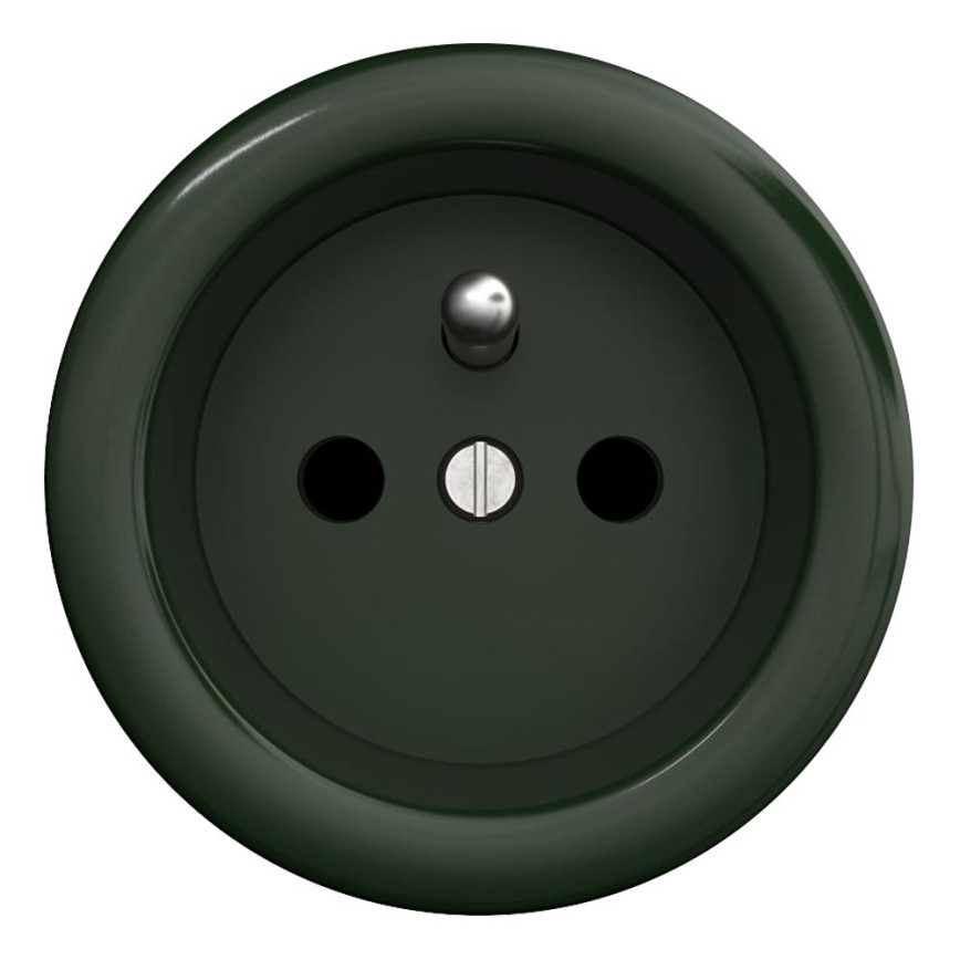 Kliklap - Retro wandcontactdoos zonder frame 230V groen