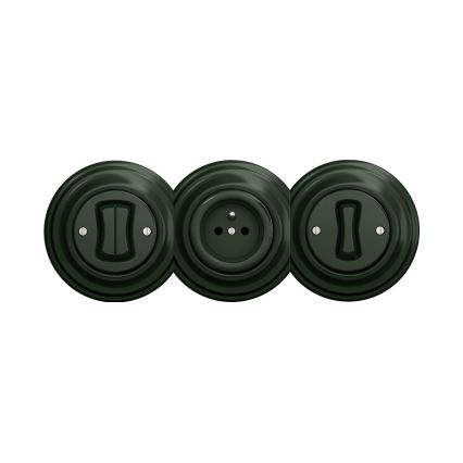 Kliklap - Retro wandcontactdoos zonder frame 230V groen