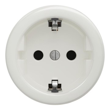 Kliklap - Retro wandcontactdoos zonder frame SCHUKO 230V/16A wit