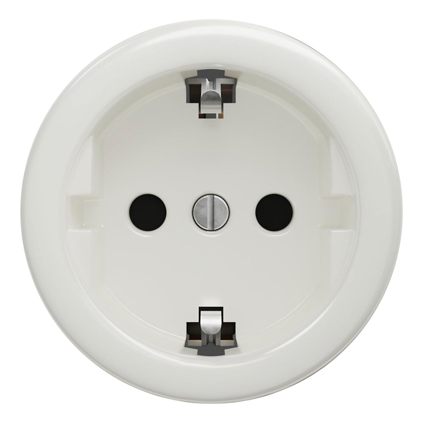 Kliklap - Retro wandcontactdoos zonder frame SCHUKO 230V/16A wit