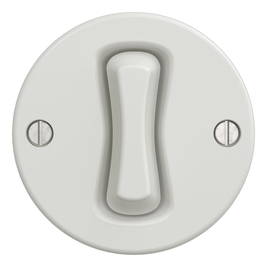 Kliklap - Retroknop zonder rand, wit